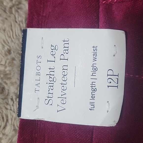 Talbots Straight Leg Velveteen Pants 12P - Picture 3 of 6
